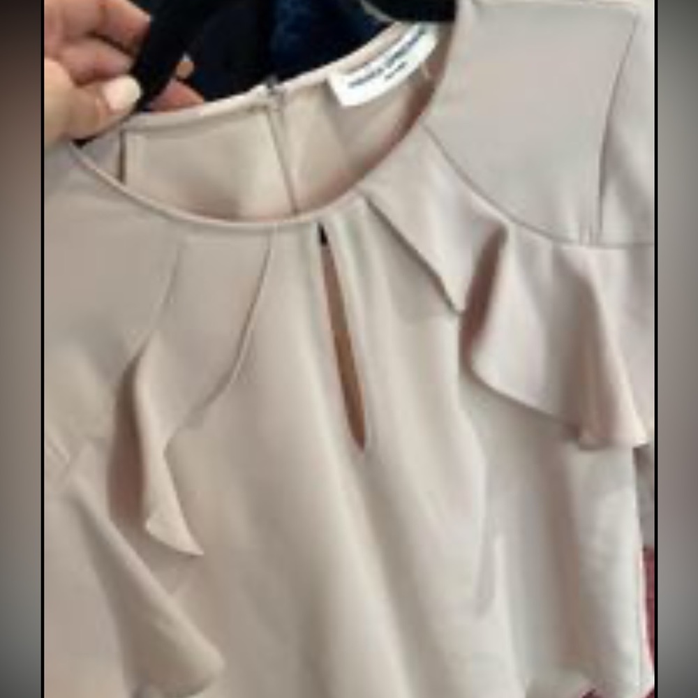 Amanda uprichard Blouse Light Pale Pink Tan Nude Size S